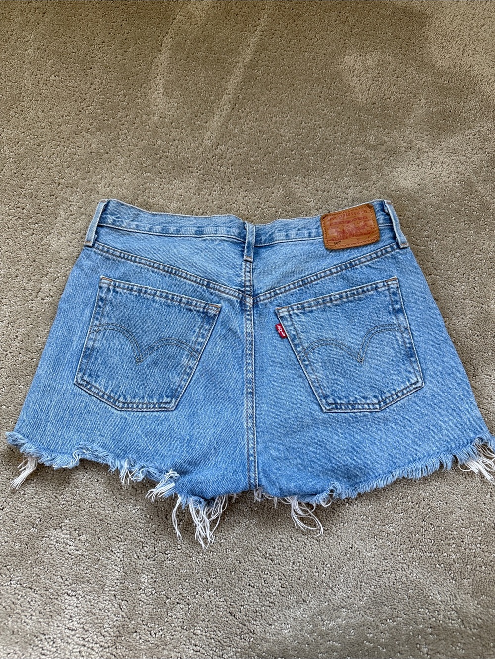 Levi’s 501 Original Cutoff Light Wash 100% Cotton Denim Shorts with Button Fly